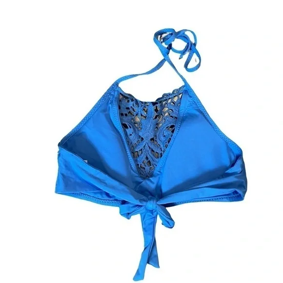 Becca by Rebecca Virtue 2 Piece Crochet Halter Top Swimsuit Sz. NWT  Sz. L - Picture 10 of 13